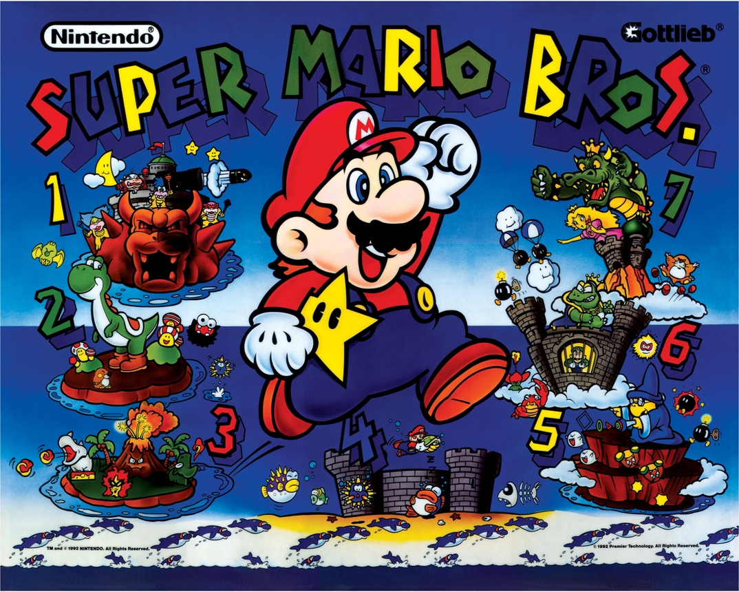 Super Mario Bros. (Premier, 1992) (PBC) Backglass