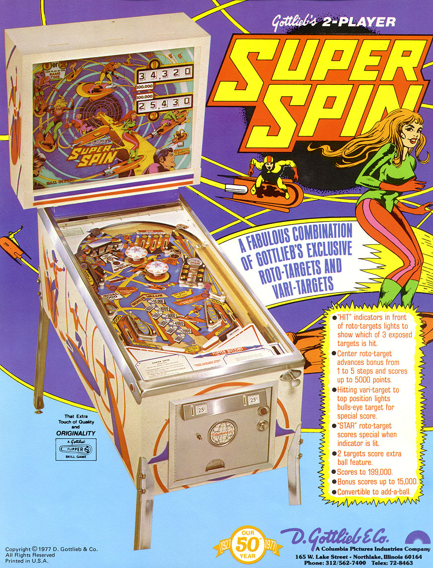 Super Spin (Gottlieb, 1977) Flyer
