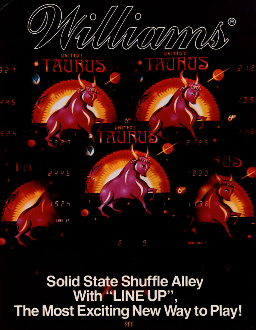 Taurus Shuffle Alley (Williams, 1979) Flyer p1