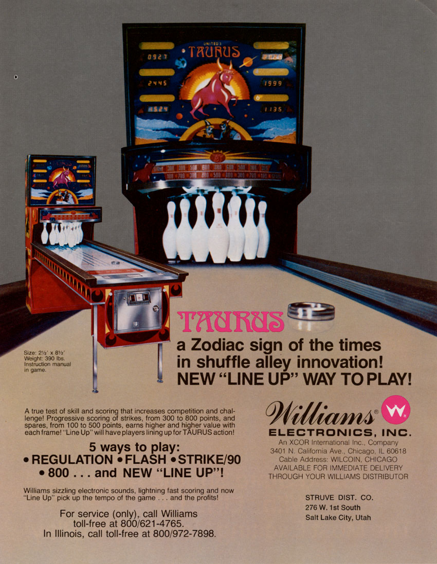 Taurus Shuffle Alley (Williams, 1979) Flyer p2