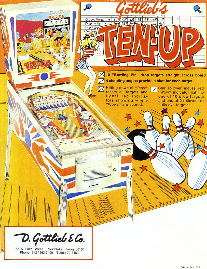 Ten-Up (Gottlieb, 1973) Flyer