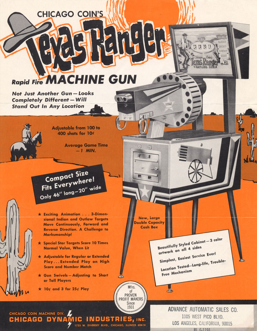 Texas Ranger Gatling Gun (Chicago Coin, 1963) Flyer