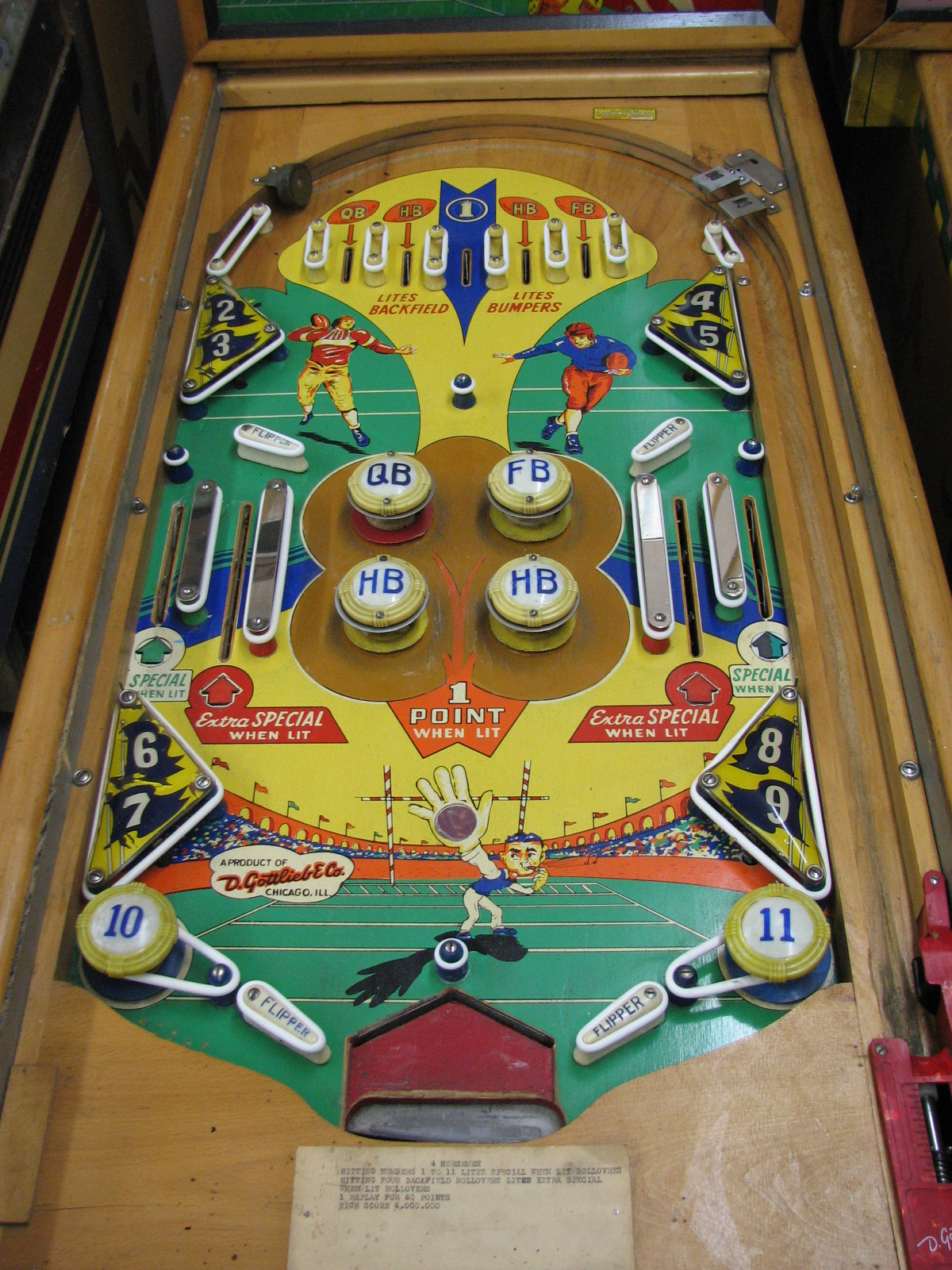 The 4 Horsemen (Gottlieb, 1950) Playfield BIG