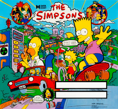 The Simpsons (Data East, 1990) Backglass