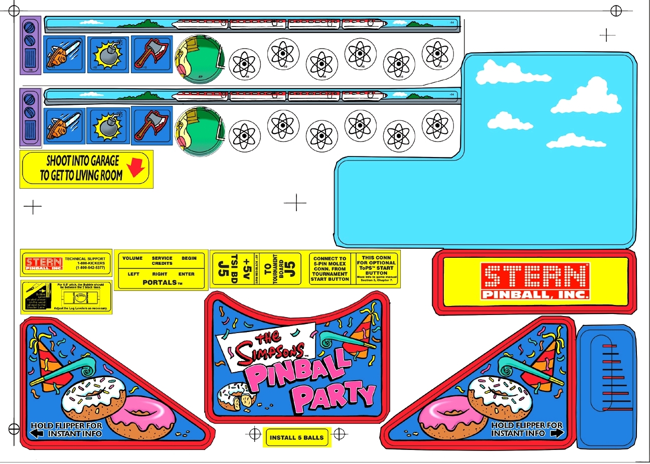 The Simpsons Pinball Party (Stern, 2003) Decals2