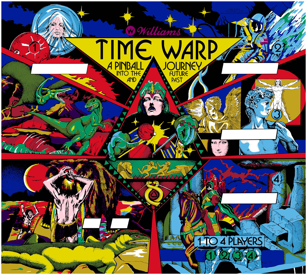 Time Warp (Williams, 1979) (CPR) Backglass Pinball Nirvana
