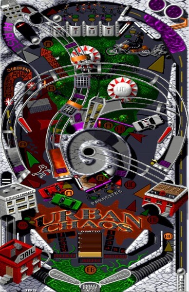 Urban Chaos / Extreme Pinball (EA / Epic, 1995) Playfield