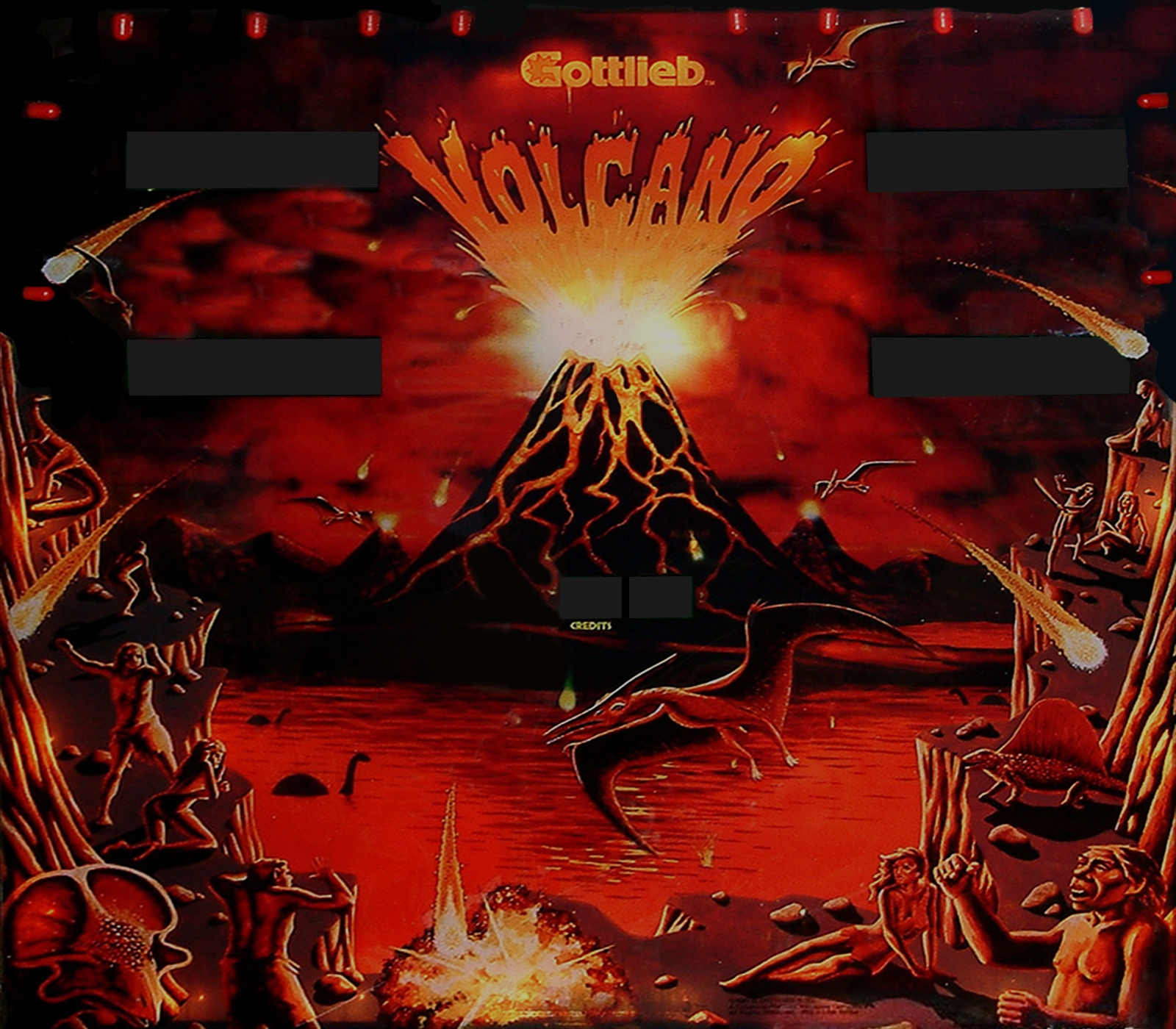 Volcano (Gottlieb, 1982) (Wildman) Backglass