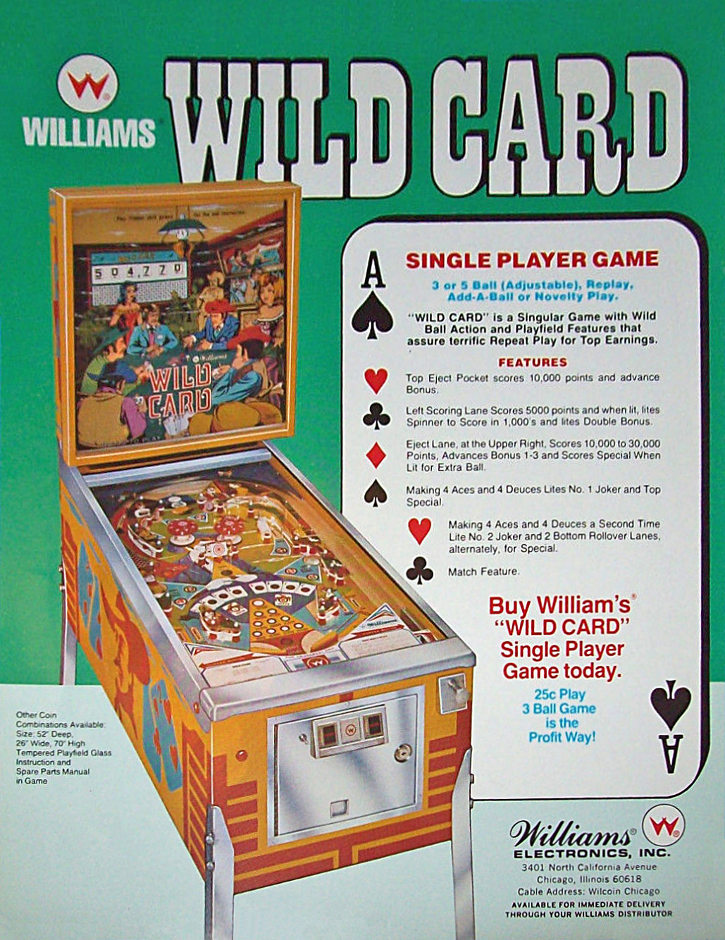 Wild Card (Williams, 1977) Flyer