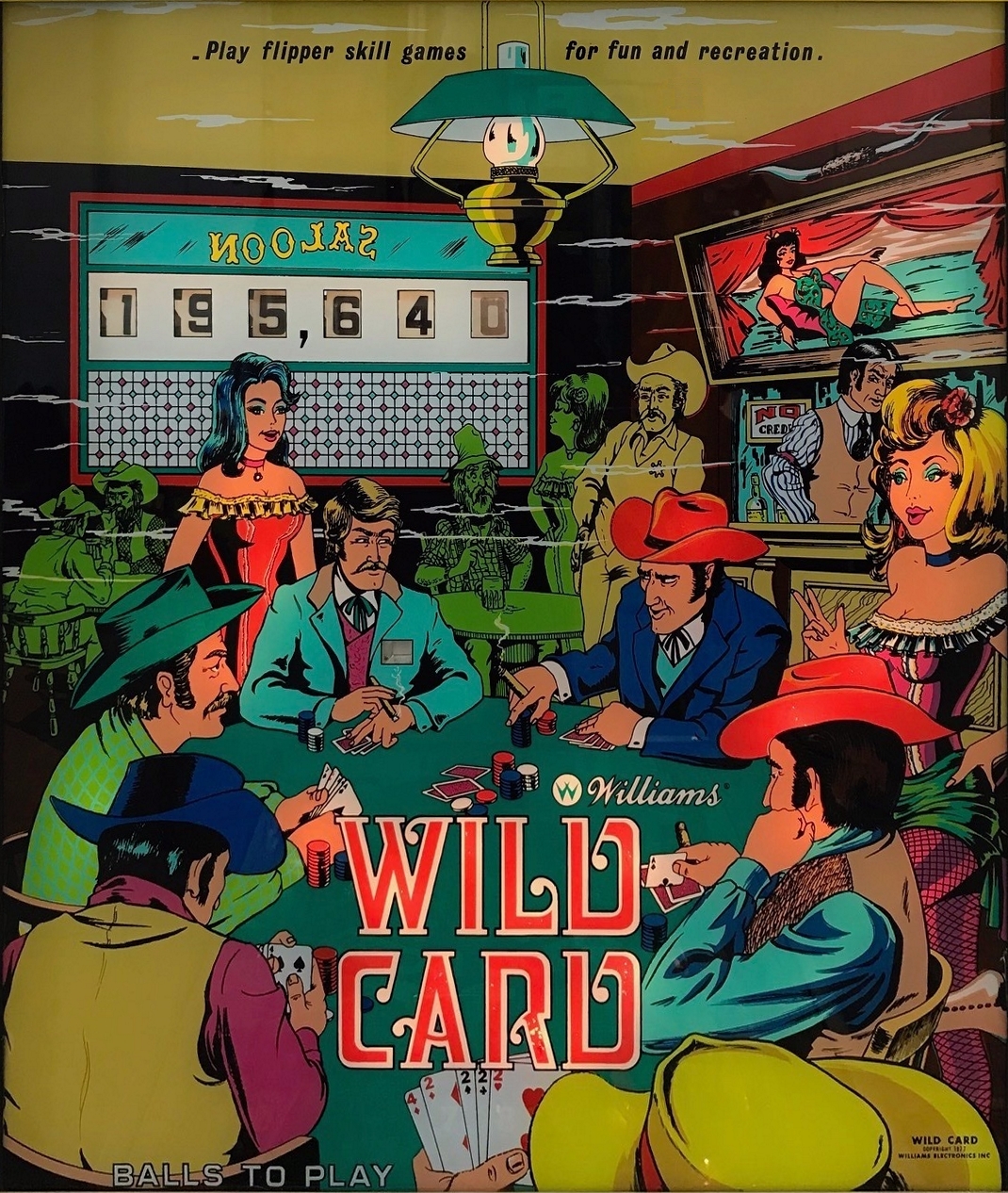 Wild Card (Williams, 1977) (Lit) (PBecker) Backglass